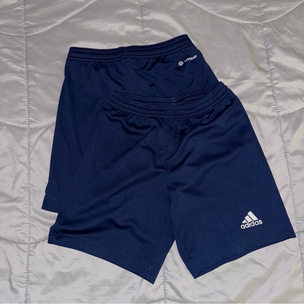2 Navy adidas entrada 22 boy soccer shorts small